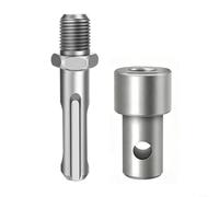 Earth Auger Adapter Tool with 4 Interface Types for Electric Drill and for Impact Wrench Hammer Machine,Round and Hex Handles for Efficient Soil Drilling(A)