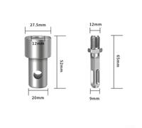 Earth Auger Adapter Tool with 4 Interface Types for Wrench and Hammer Drill, Compatible with Electric Wrench and Drill Machines(B)