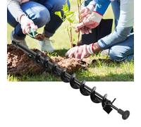 Earth Auger Drill Bit, Manganese Steel Garden Post Hole Digger 60x800mm Single Blade, Heavy Duty Hole Digger for Fencing, Planting, Soil Turning & Irrigation, Compatible with Cordless Drills