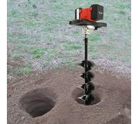 Earth Auger Fence Post Hole Borer Ground Drill Electric Spiral Digger 6" Bit 6-Speed for installing fence posts and decks planting trees drilling holes in soil and many other lawn applications