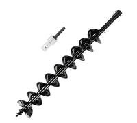 Earth Auger Garden Drill Diameter 100 mm, Length 800 mm, Steel Earth Auger Drill For Fence Post Hole, Borer Ground, Petrol Spiral Digger, with Safety Bolts & Adapter