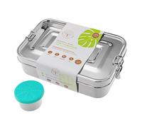 Earth Caretakers Collective Large Leakproof Stainless Steel Bento Lunchbox, 50ml Leakproof Sauce Pot, Eco-friendly, Plastic Free, Reusable, Perfect for Adults or Children, School or Office, 1400ml