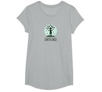 Earth Child Eco-Friendly Nature Lover T-Shirt, Girls, Heather Grey, Medium