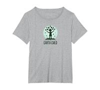 Earth Child Eco-Friendly Nature Lover T-Shirt, Women's Plus, Heather Grey, 3X