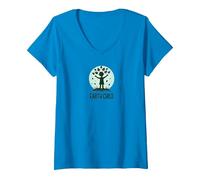 Earth Child Eco-Friendly Nature Lover V-Neck T-Shirt, Women, Sapphire, S