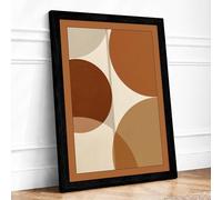 Earth Circles Mid-Century Framed Wall Art Print A3 (42×29.7cm) Black, Wall Decor for Living Room, Bedroom, Office & Home, Ready to Hang, Art Gift