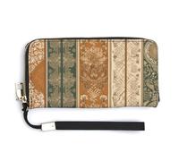 Earth Color Style RFID Blocking Wallet for Women,Clutch With Change Pocket, Wristlet Wrist Strap with Card Slots