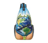 Earth Conservation Crossbody Shoulder Bag Travel Chest Pack Sling Backpack For Men Hiking Daypack
