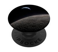 Earth Crescent Above Lunar Surface Astronomy Space View PopSockets Adhesive PopGrip
