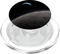Earth Crescent Above Lunar Surface Astronomy Space View PopSockets PopGrip for MagSafe