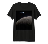 Earth Crescent Above Lunar Surface Astronomy Space View Premium T-Shirt
