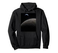 Earth Crescent Above Lunar Surface Astronomy Space View Pullover Hoodie