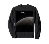 Earth Crescent Above Lunar Surface Astronomy Space View Sweatshirt