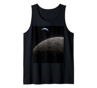Earth Crescent Above Lunar Surface Astronomy Space View Tank Top