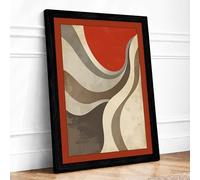 Earth Currents Minimalist Framed Wall Art Print A4 Black