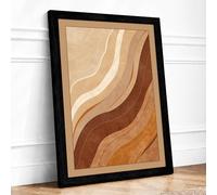 Earth Currents Minimalist Framed Wall Art Print A4 Black