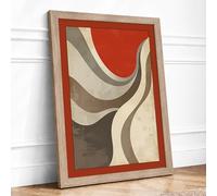Earth Currents Minimalist Framed Wall Art Print A4 Oak