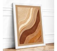 Earth Currents Minimalist Framed Wall Art Print A4 White