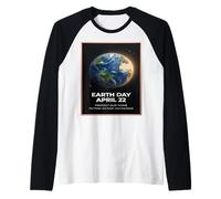 Earth Day April 22 Vintage Globe Design Protect Our Planet Raglan Baseball Tee