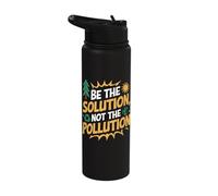 Earth Day Be The Solution Not The Pollution Stainless Steel Insulated Water Bottle