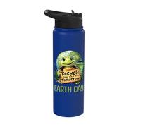 Earth Day Climate Change Recycling Teachers Students Kids Stainless Steel Insulated Water Bottle