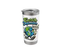 Earth Day Earth Defender Retro Cartoon Recycle Stainless Steel Insulated Tumbler