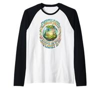 Earth Day Eco Art, There is No Planet B - Retro Groovy Raglan Baseball Tee