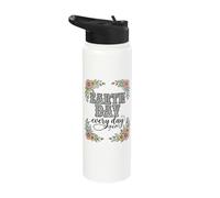 Earth Day Every Day Leopard Boho Floral Stainless Steel Insulated Water Bottle