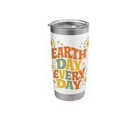 Earth Day Every Day Retro 70s Groovy Flower Daisy Stainless Steel Insulated Tumbler