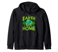 Earth Day Everyday Design The Earth Is Our Only Home Retro Zip Hoodie