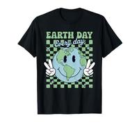 Earth Day Everyday Groovy Face Hippie Planet Anniversary T-Shirt