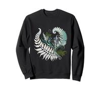earth day fern moss rain forest green leave and flower tree Sweatshirt