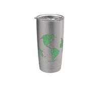 Earth Day Save Our Planet Climate Change Globe World MAP Stainless Steel Insulated Tumbler