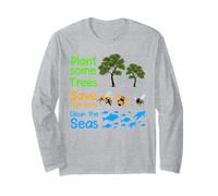 Earth Day Save The Bees Tree Sea Slogan Naturalist Ecologist Long Sleeve T-Shirt