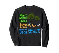 Earth Day Save the Bees Tree Sea Slogan Naturalist Ecologist Sweatshirt