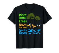 Earth Day Save The Bees Tree Sea Slogan Naturalist Ecologist T-Shirt