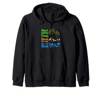 Earth Day Save the Bees Tree Sea Slogan Naturalist Ecologist Zip Hoodie