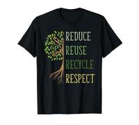 Earth Day Shirt Reduce Reuse Recycling Environment Ecology Value Graphic T-Shirt, Men, Black, M