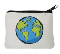 Earth Day Sketch Art Neoprene Coin Purse Pouch 10x11cm White