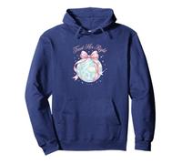 Earth Day Treat Her Right Coquette Pink Bow Wrapped World Pullover Hoodie