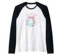 Earth Day Treat Her Right Coquette Pink Bow Wrapped World Raglan Baseball Tee