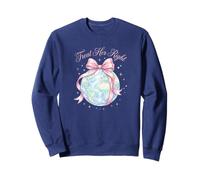 Earth Day Treat Her Right Coquette Pink Bow Wrapped World Sweatshirt