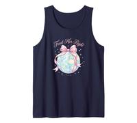 Earth Day Treat Her Right Coquette Pink Bow Wrapped World Tank Top