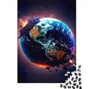 Earth Destruction Scene 1000 Pieces Thick Cardboard Jigsaw Puzzle Couple Partners Brain Training Beautiful Decoration Gift Idea 38x26cm/1000pcs