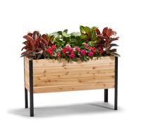 EARTH ELEVATED 100% Canadian Cedar Wood Elevated Garden Bed for Gardening - Planter Pot to Grow Herbs Flowers, and Vegetables at Home Indoor and Outdoor Patio Balcony Deck - 18” x 48” x 30”