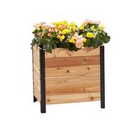 EARTH ELEVATED - 100% Canadian Cedar Wood Elevated Garden Bed for Gardening - Planter Pot to Grow Herbs Flowers, and Vegetables at Home Indoor and Outdoor Patio Balcony Deck - 18” x 24” x 24”