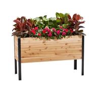EARTH ELEVATED 100% Canadian Cedar Wood Elevated Garden Bed for Gardening - Planter Pot to Grow Herbs Flowers, and Vegetables at Home Indoor and Outdoor Patio Balcony Deck - 18” x 48” x 30”