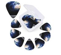 Earth from Moon Print Guitar Pick 12 Pack With Guitar Pick Case Guitar Plectrums Pick 0.46mm 0.96mm 0.71mm Guitar Accessories For Bass Electric Acoustic Guitars Ukulele