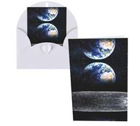 Earth from Moon Print Thank You Cards Greeting Cards With Envelopes Blank Note Cards 10x15 cm Perfect for Thank Yous Invitations