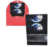 Earth from Moon Print Thank You Cards Greeting Cards With Envelopes Blank Note Cards 10x15 cm Perfect for Thank Yous Invitations